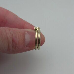 Gold Over 925 Sterling Silver Worn Hoop Earrings A136